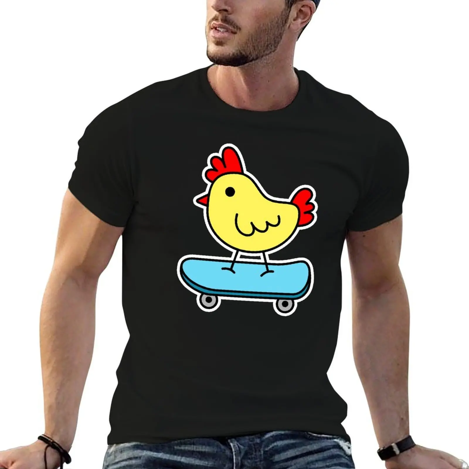 Chicken skateboarding T-Shirt Blouse customs design your own heavy weight t shirts for men