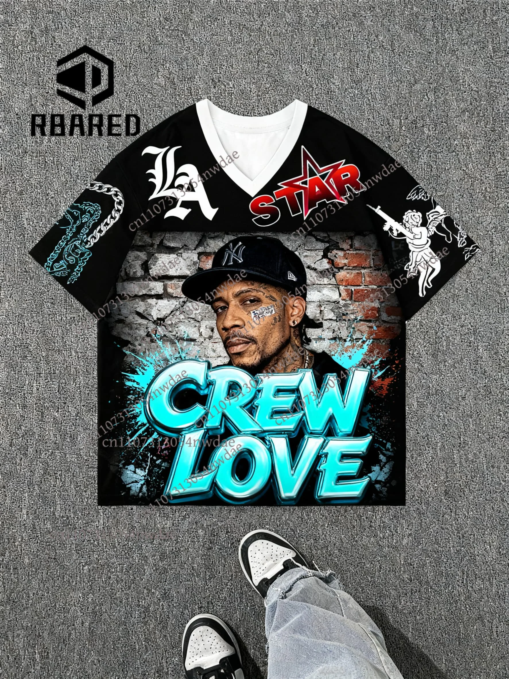 الأوروبية والأمريكية العصرية الرجال تي شيرت شبكة قصيرة الأكمام التجفيف السريع قمصان كرة القدم الرجعية الشارع الشهير الخامس الرقبة فضفاضة القمم