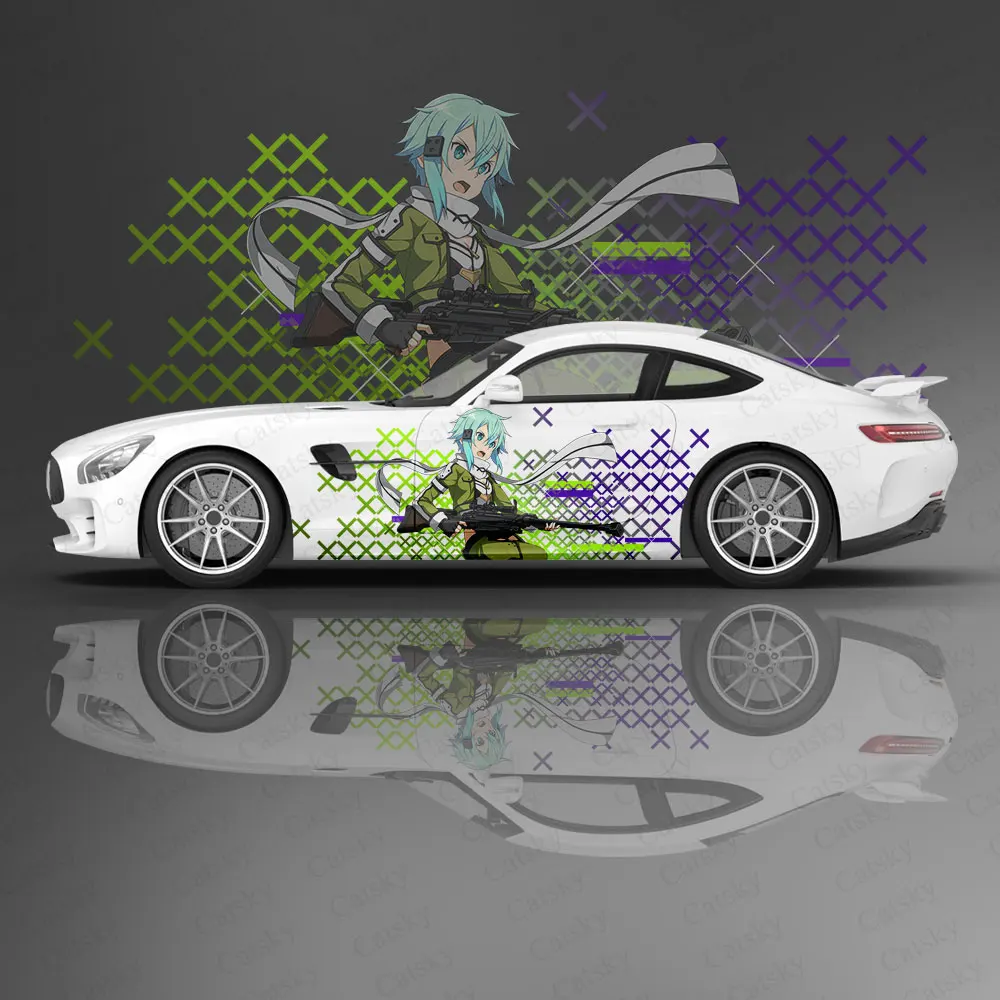 

Anime Sinon-Sword Art Online Car Sticker Decal Hood Door Body Vinyl Sticker Graphic Wrap New Car Sticker Decoration Accessories