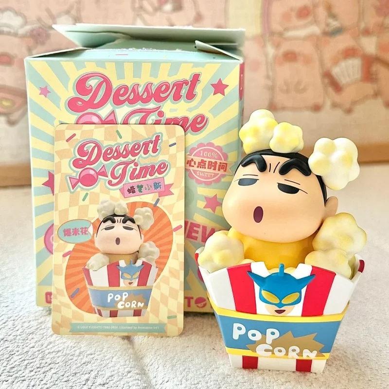 새로운 크레용 신짱 디저트 타임 시리즈 랜덤박스 장난감 귀여운 애니메이션 액션 피규어 까이샤 카하 서프라이즈 미스터리 박스 인형 소녀 선물