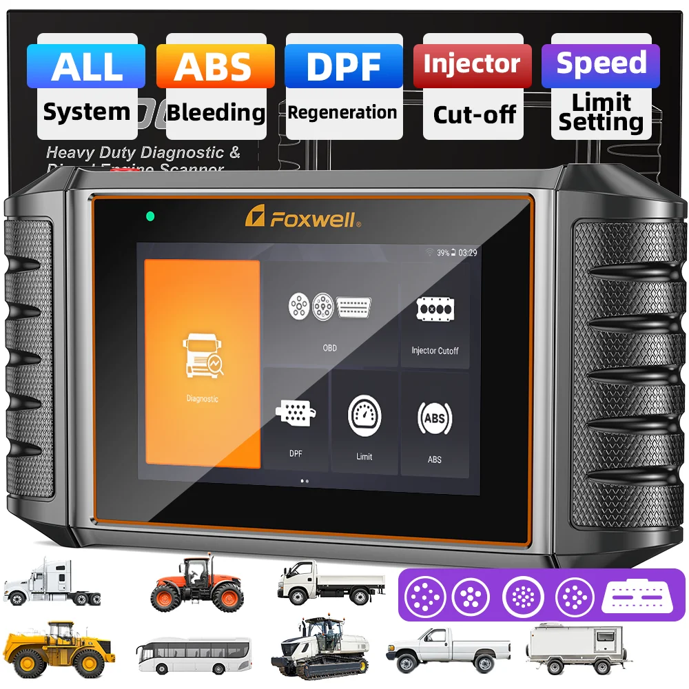 

FOXWELL HD500 Дизельный сверхмощный сканер грузовиков, все системы диагностического инструмента, DPF регенный инжектор, отсека/ограничение, 24 В, сканер грузовиков