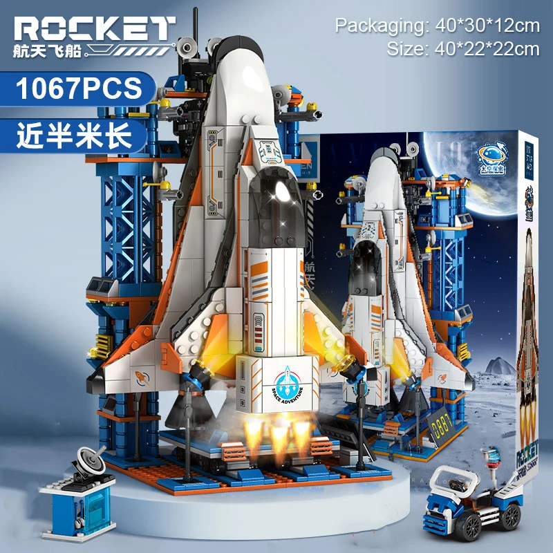 New large rocket building blocks aerospace aircraft astronaut Mech toy Brick building boy toy Children\'s gift