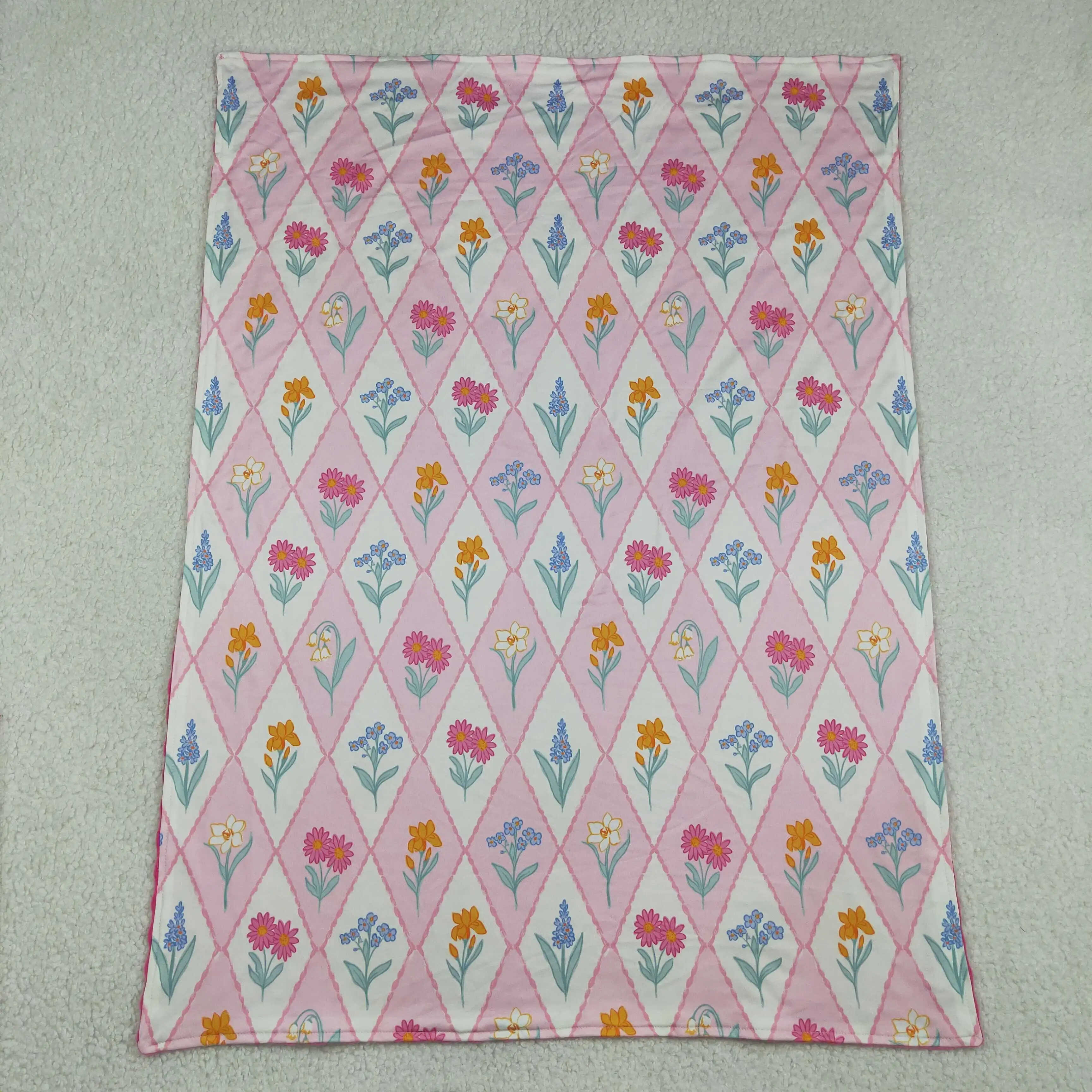 

Wholesale Baby Girl Children Thin Quilt Kids Girls Plaid Bedding FleeceI Toddler Girls Flannel Flower Blanket