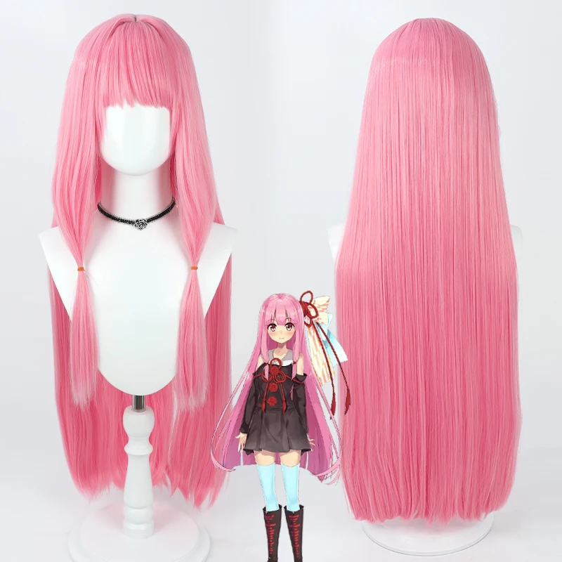 

New Kotonoha Akane Cosplay Wig Pink Long Heat Resistant Hair Halloween Party Role Play Costume Wig + Wig Cap