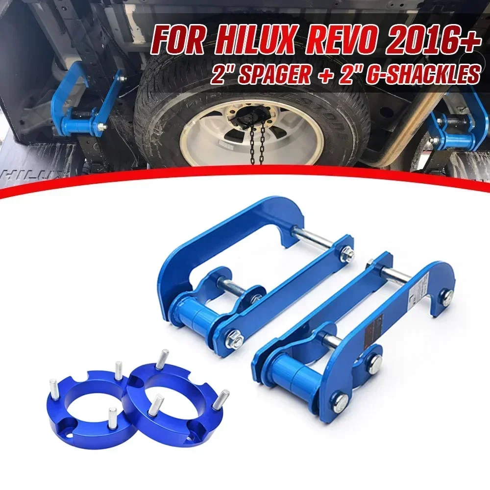 For Toyota Hilux REVO 2016+ 2 Inch Suspension Lift Kit 32mm Front Spacer Extended Rear G‑Shackles Auto Parts