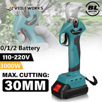 30mm Brushless Electric Pruner Shear Garden Tree Bonsai Pruning Branches Cutter for Makita 18V Battery by VIOLEWORKS