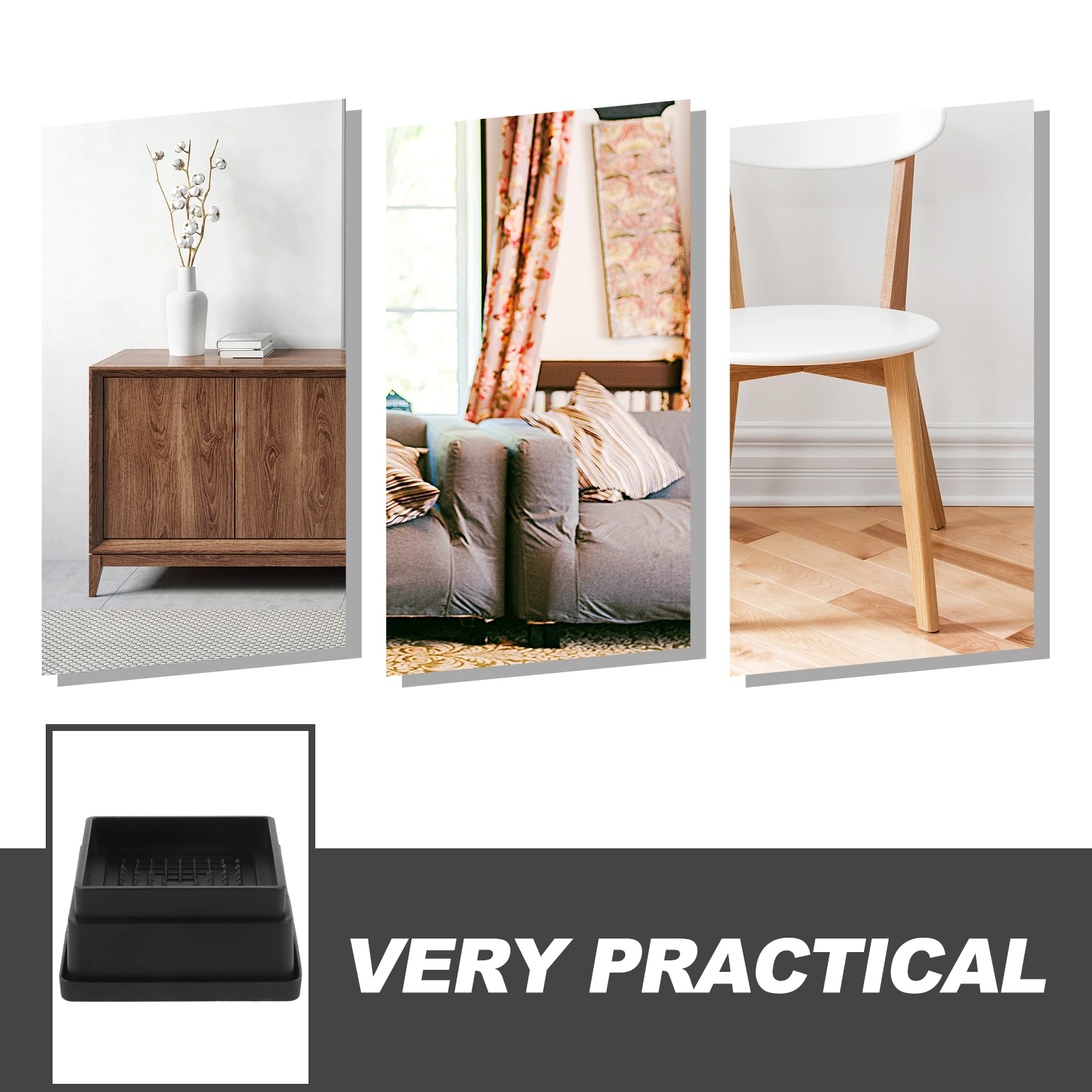 

4pcs Bed Furniture Risers Heavy Duty Non-Slip Table Leg Risers For Sofa Couch Cabinet Fridge Washing Machine Desk Chair Height