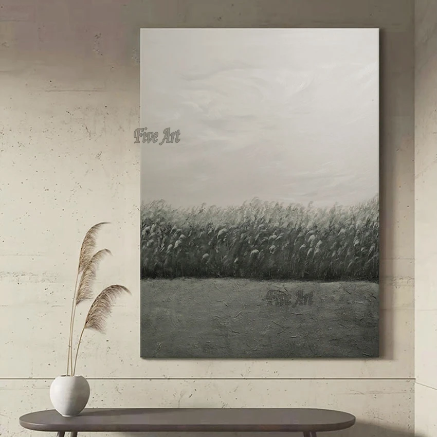 

High Quality Reeds Newest Handpainted Modern Abstract Acrylic Oil Painting Frameless Home Good Wall Art Picture For Living Room