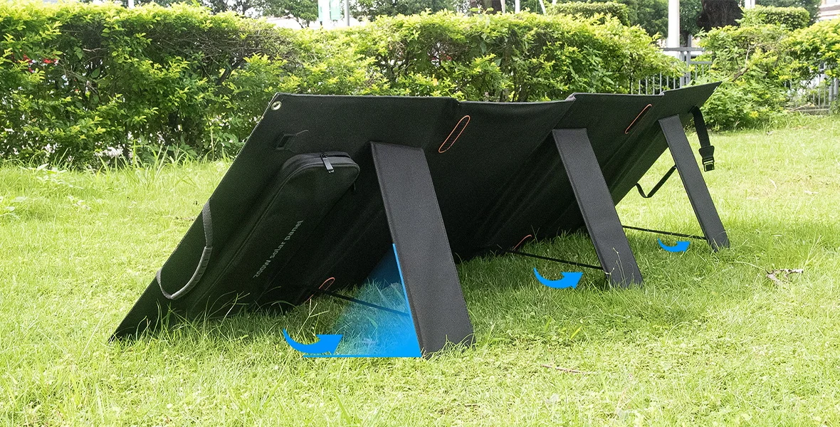 200W High Efficiency ETFE Foldable Solar Panel 24% Cell Efficiency Portable Solar Charger For Outdoor Emergency Charging Use
