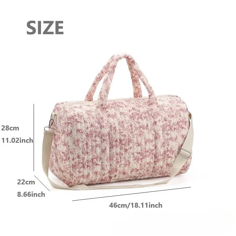 Bolsa bordada floral para mamãe, bolsa de fraldas de grande capacidade, bolsa de viagem para maternidade, armazenamento boston, bolsa de ombro, organizador de itens para bebês