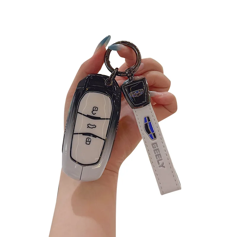

Premium Zinc Alloy Key Cover Case for Geely Xingrui/Emgrand/Xingyue L/Binyue Cool/Vision X6/Boyue X - Protective Key Fob Shell