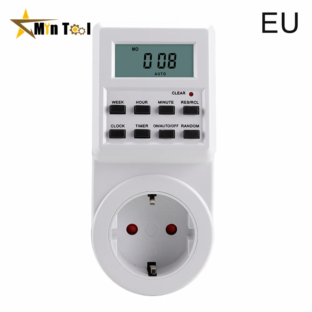 Digital Weekly Programmable Electrical Wall Plug-in Power Socket Timer Switch Outlet Time Clock Power Supply Accessories