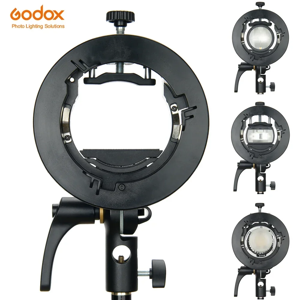 Godox S2 วงเล็บ Speedlite S1 สถานที่แล้ว S-Type Bowens แฟลชผู้ถือ Mount สําหรับ Godox V1 V860III AD200 AD400Pro TT600 Snoot Softbox