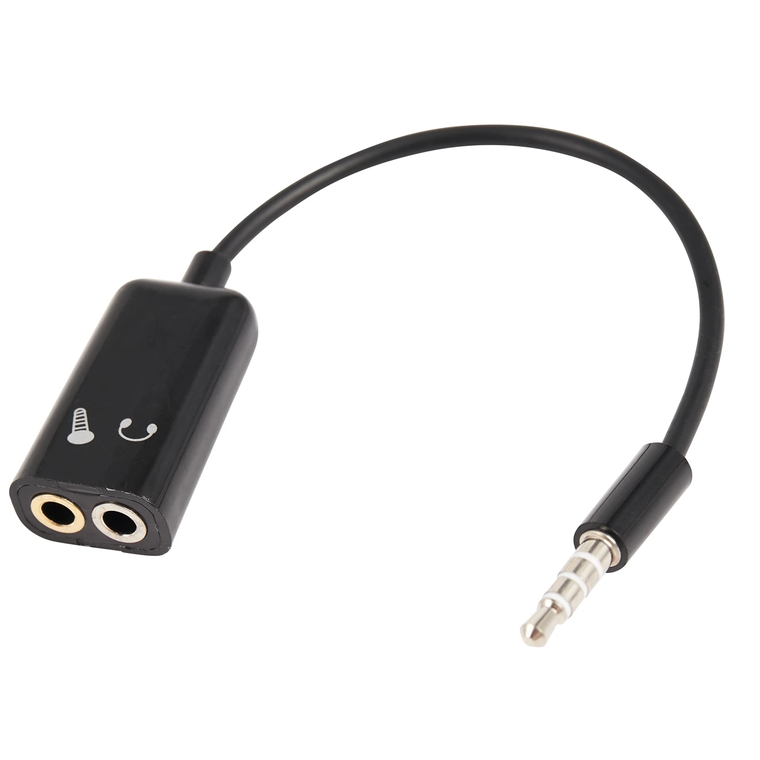 3.5mm Stereo Audio Splitter Male to Headphone Headset + Microphone Adapter couples turn wiring harness connector