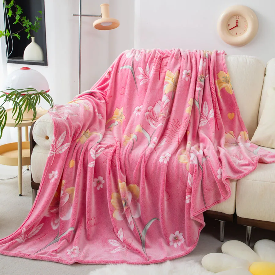Thick And Warm Flannel Blanket - Ultra-Soft - Daytime Sleep Cooling Blanket - Single or Double Bed Sheet - Machine Washable