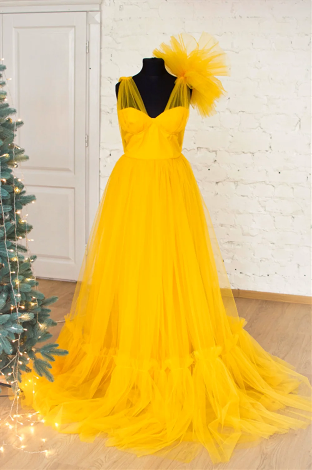 Jessica Princess Prom Dresses Fairy 3D Flowers Evening Dress Tulle A-shaped Formal Occasions Elegant Lady Wedding Party Dress