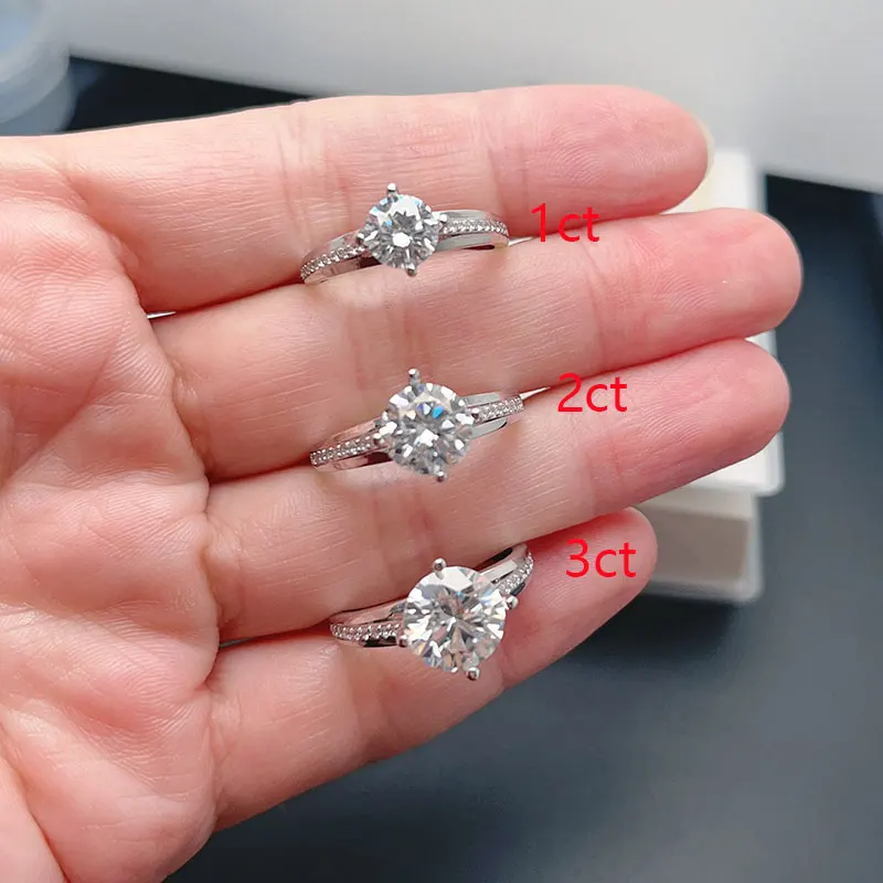 

1ct 2ct 3ct Moissanite Ring 925 Sterling Silver Mossanite Ring for women Moissanite Engagement Ring