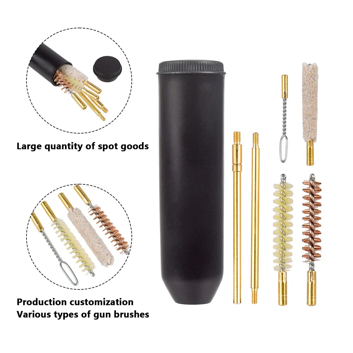 

7pcs Cal.38/357/9mm Pistol Cleaning Kit Gun Rod Brush Professional Cleaning Tool Set