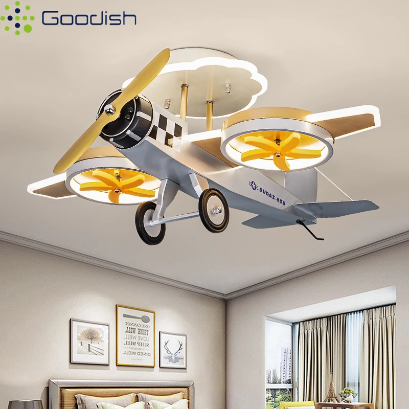 Modern Nordic Luxury Cute Cartoon toy airplane shaped LED Pendant Light Creative Lamp for Living Room Home Decoration Chandelier