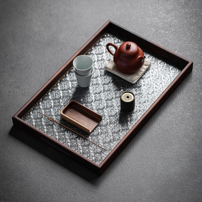 Luxury Wood Japanese Tea Tray Dry Fruit Serving Food Desk Tea Tray Kitchen Rectangle Plateau Bois Office Accessories YY50TT