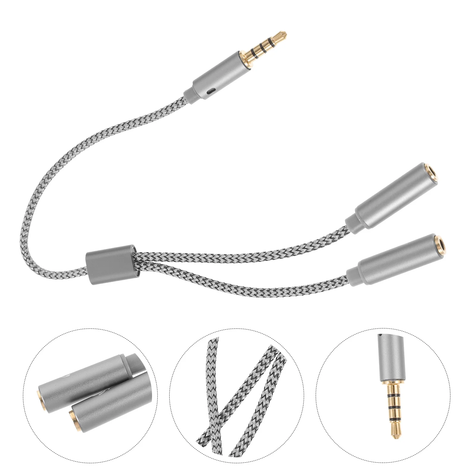

3Pcs Headphone Mic Splitter Cable 1 to 2 Audio Adapter for Phone Computer Dual Connection Extension Audio Splitter 3.5mm