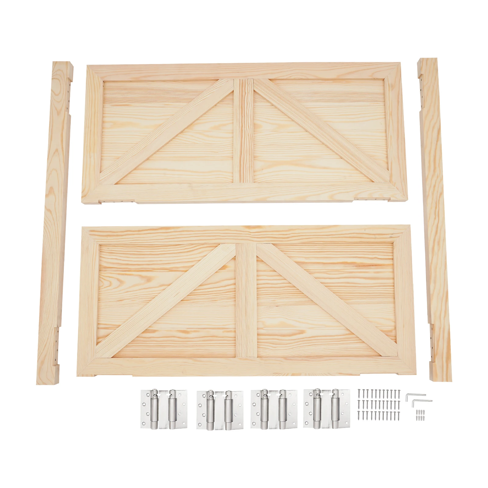 Log Color Double-Door Leaf Wood Partition Doors for Entrance Partition  Door-mounted