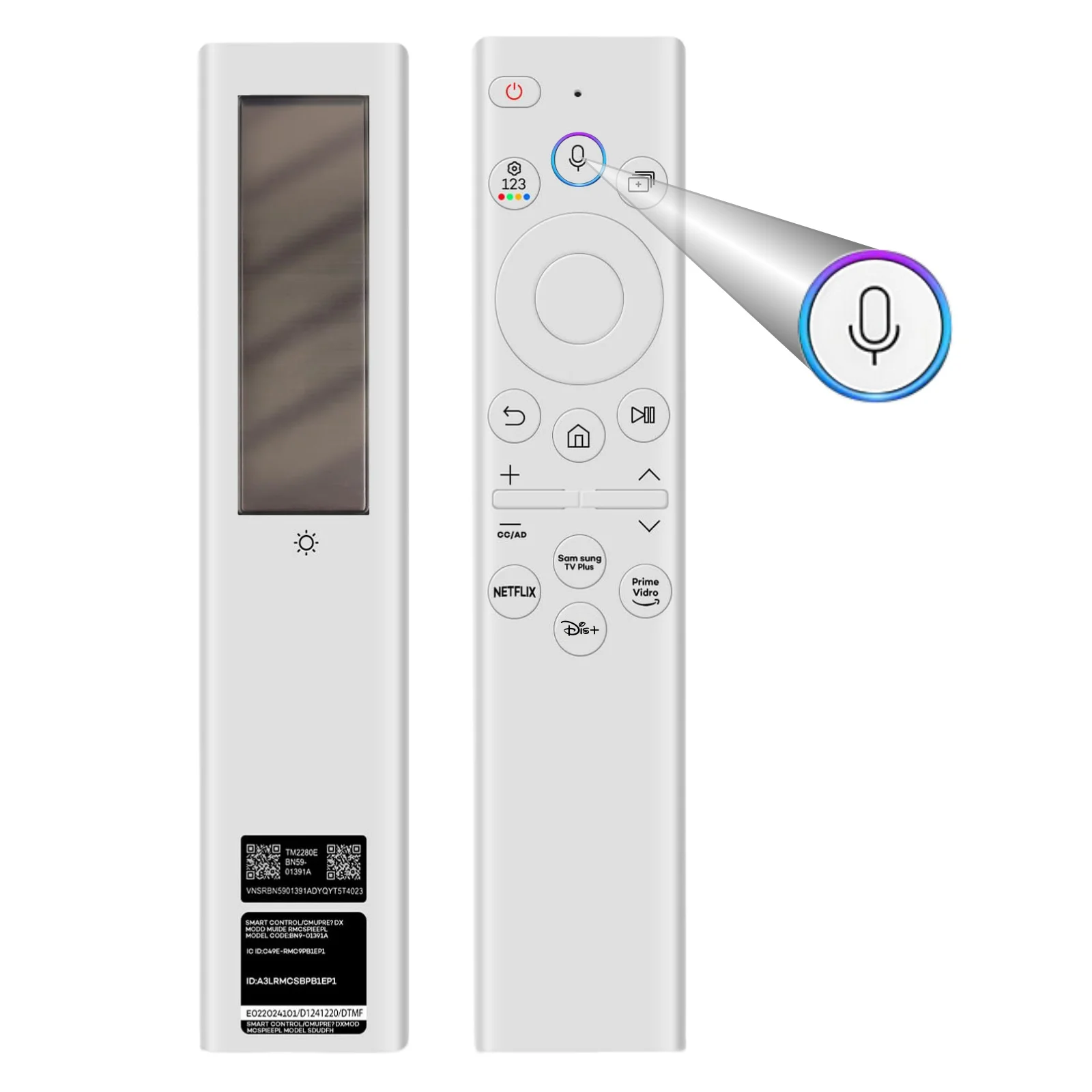 BN59-01391A Replacement Solar Remote for Samsung Smart Frame TV, Voice Bluetooth, Solar Cell, 2020-2025 Neo LED 4K UHD Smart TV