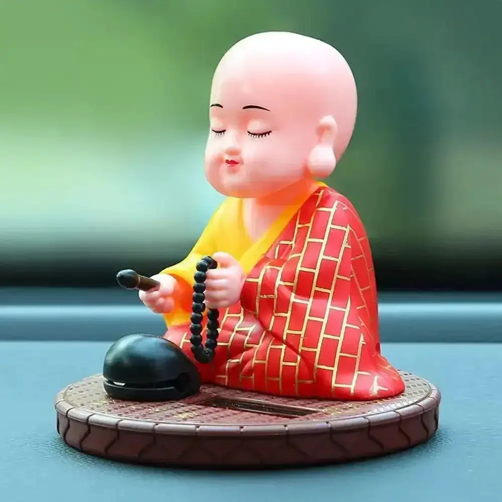 

Solar Little Monk Creative Car Ornaments Dashboard Decoration Toys Chinese Style Buddhism Lucky Ornament Interior Accessories