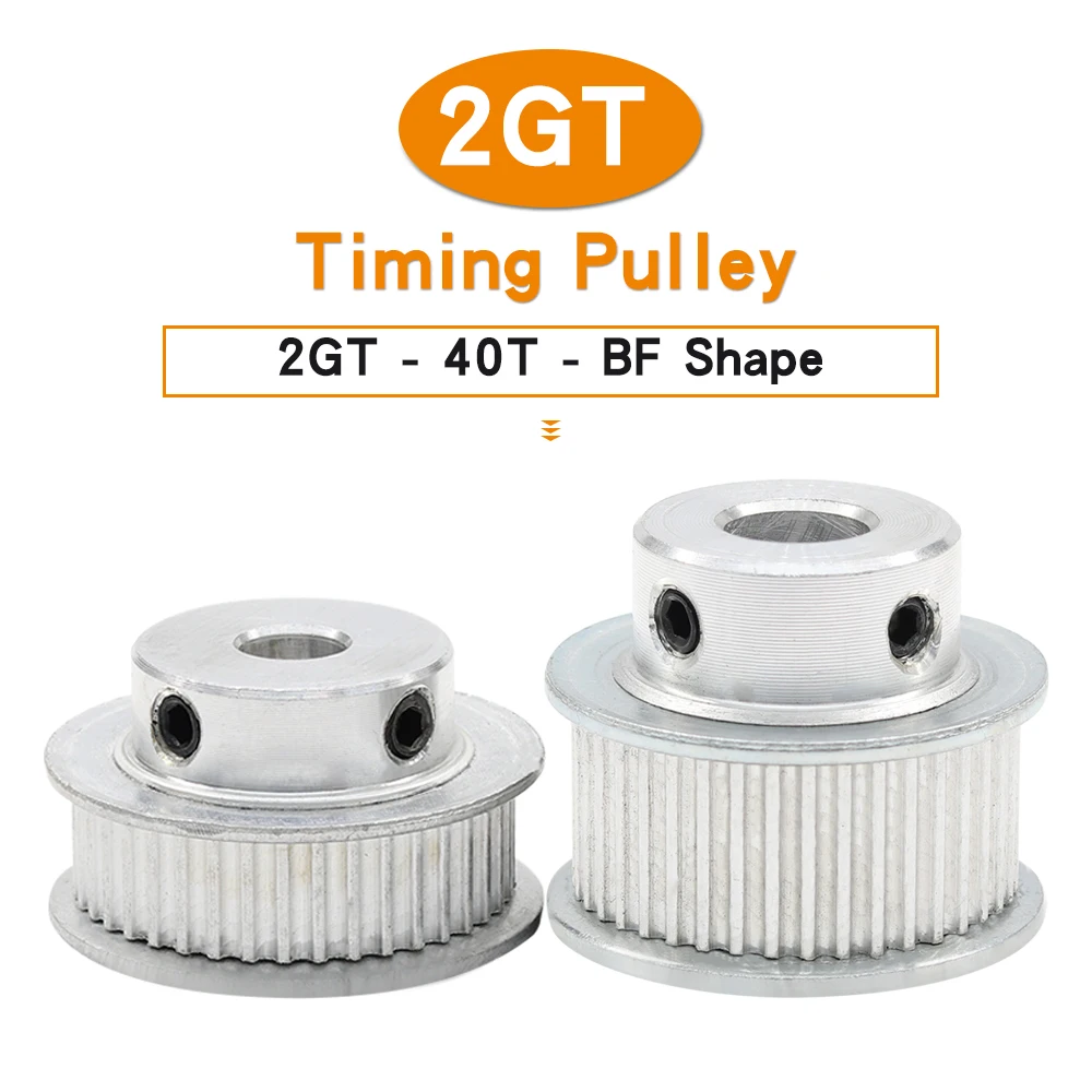 Timing Pulley 2GT-40T Bore 5/6/6.35/7/8/10/12/14 mm Aluminum Motor Pulley Teeth Pitch 2 mm Belt Width 6/10 mm For 3D Printers