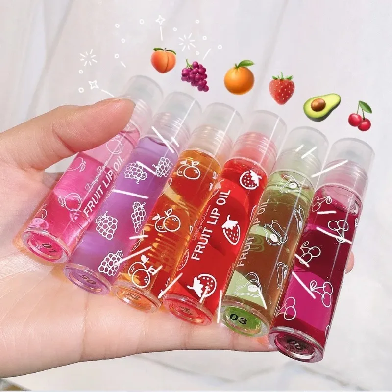 Fruit Lip Gloss Transparent Lip Oil Moisturizing Reducing Lip Lines Nourishes Lips Waterproof Long-lasting Liquid Lips Cosmetics