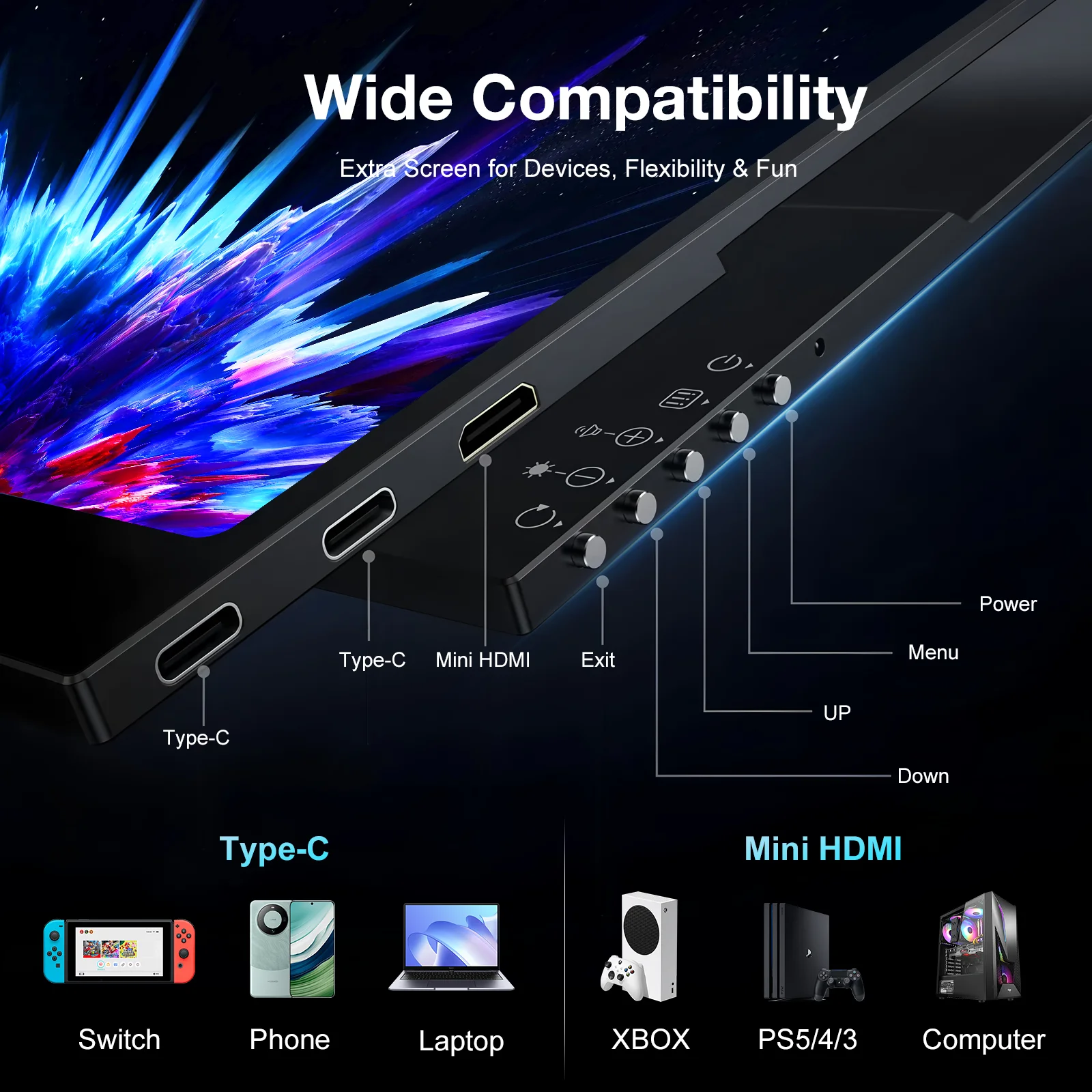 14 inch Portable Monitor OLED 3K 120Hz 2880*1800 Low Blue Light