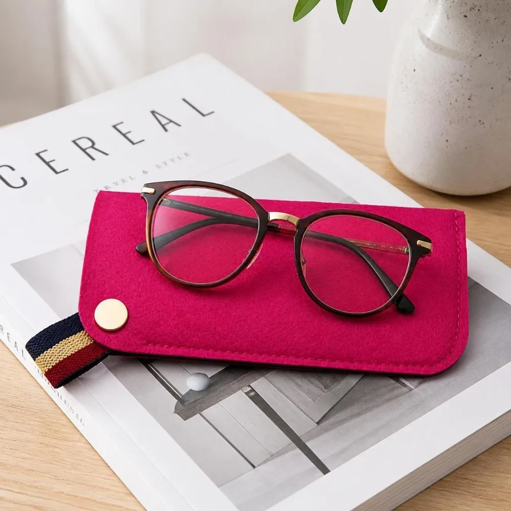 5 Colors Fashion Portable Accessories Container Felt Cloth Glasses  Storage Bags Glasses Storage Sunglasses Bag Glasses Box