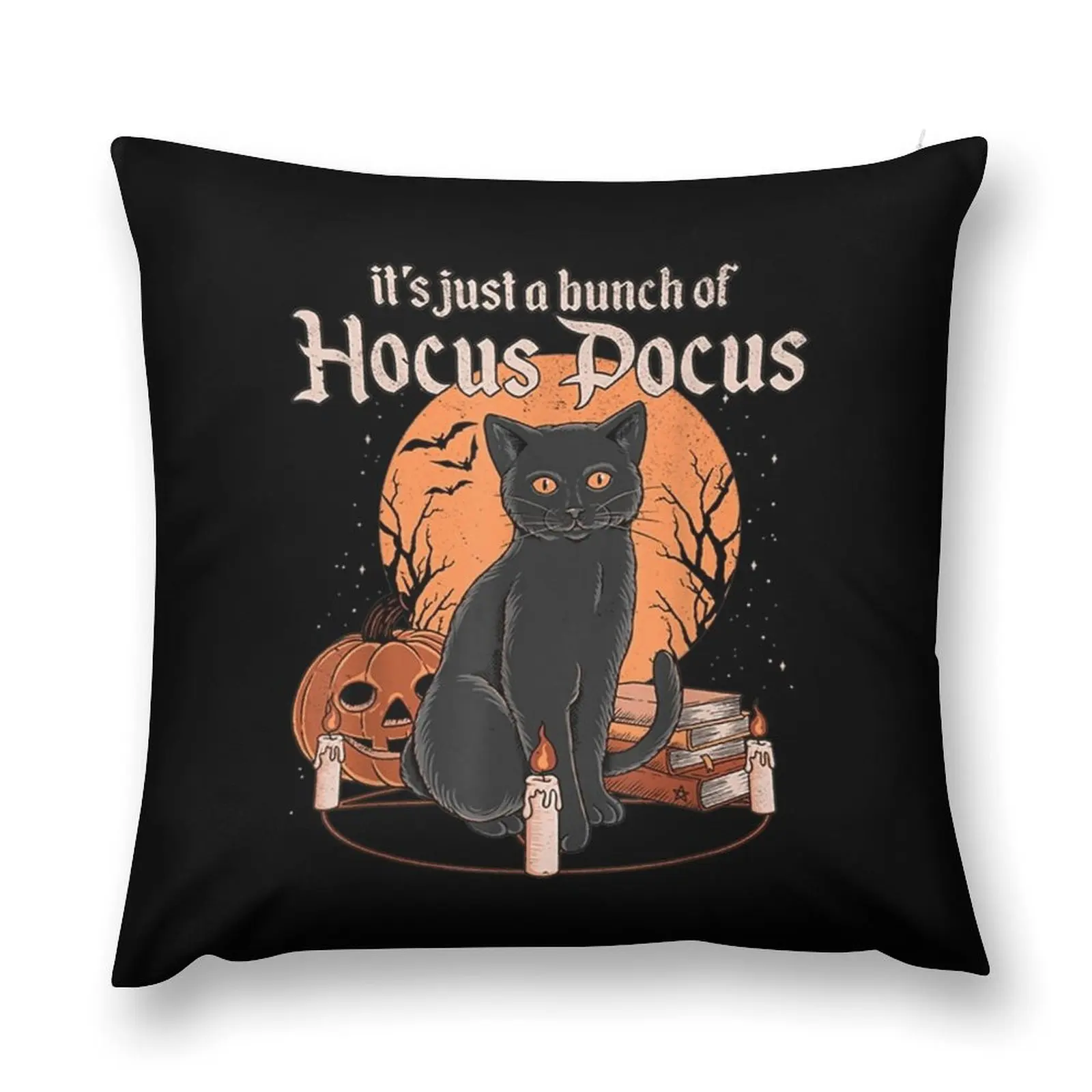 

Funny This cool This awesome It_s Just A Bunch Of Hocus Gift Vintage Halloween Black Cat It_s Just A Throw Pillow