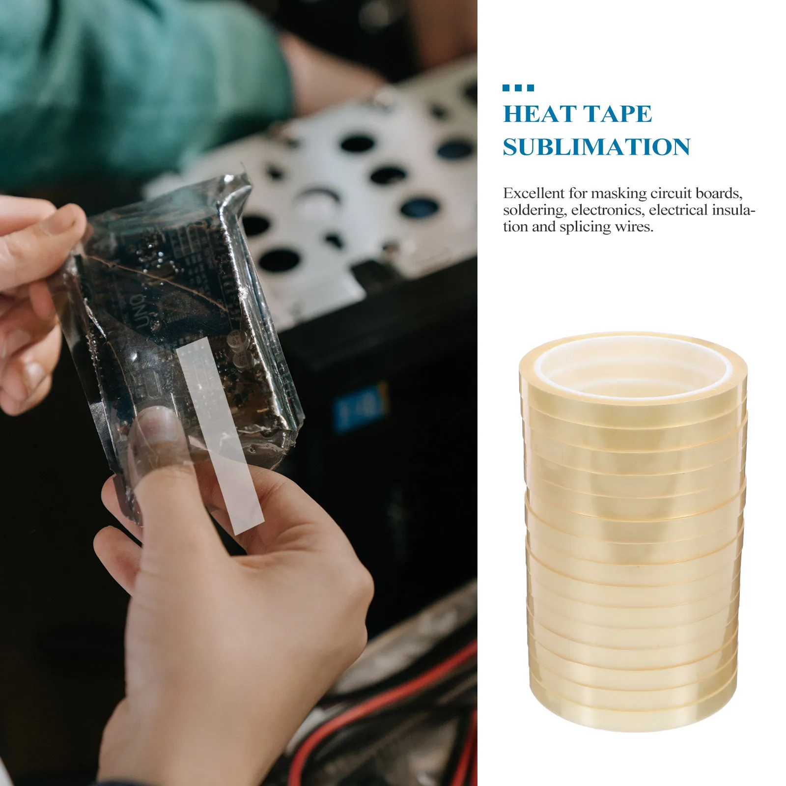 

15PCS Heat Heat Insulation Tape Tape 10mmx33m Adhesive Insulation Seal Electronic Components PET Material Wear Proof