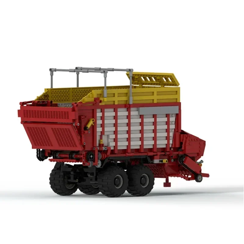 MOC-151615Silage and Harvest Transport Wagon 1:17 Assembly Stitching Building Block Model Kids Birthday Building Blocks Toy Gift