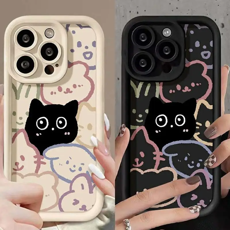 Cellphone Case For Huawei Honor 90 8X X9 5G Y7A Nova 5i 5T 7 9 Pro SE P50 Y9S Y9 Prime 2019 Soft Silicone Lines Cat Back Cover