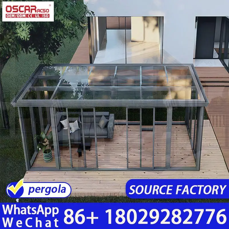Customized Foldable Double Glazed Aluminum Glass Door Modern Waterproof Outdoor Patio Bedroom and Villa Usage sunroom