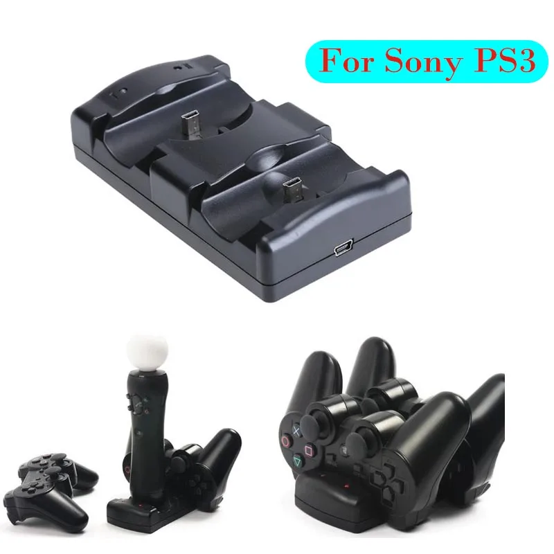 Charging Cradle Dock Station Professional Gamepad Dual Charger Base Accessories for PS3/PS3 Move Wireless Controller