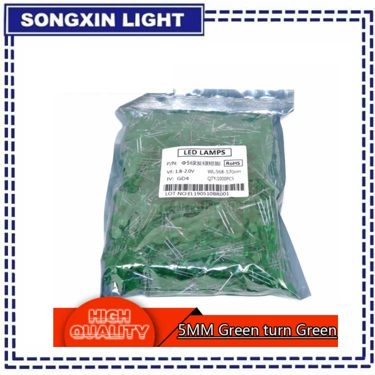 1000pcs blue green red yellow white orange 5mm led light-emitting diodes Diffused LED LAMP Z2