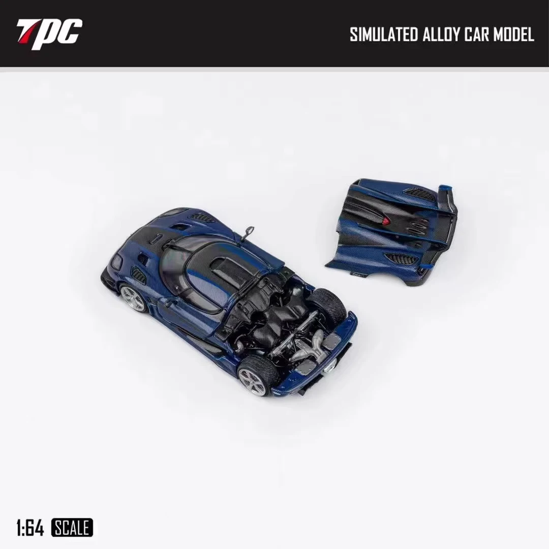 Newly Stocks TPC 1:64 Koenig Segg ONE1 Carbon Blue Color Detachable Engine Hood Diecast Model Car In 2024