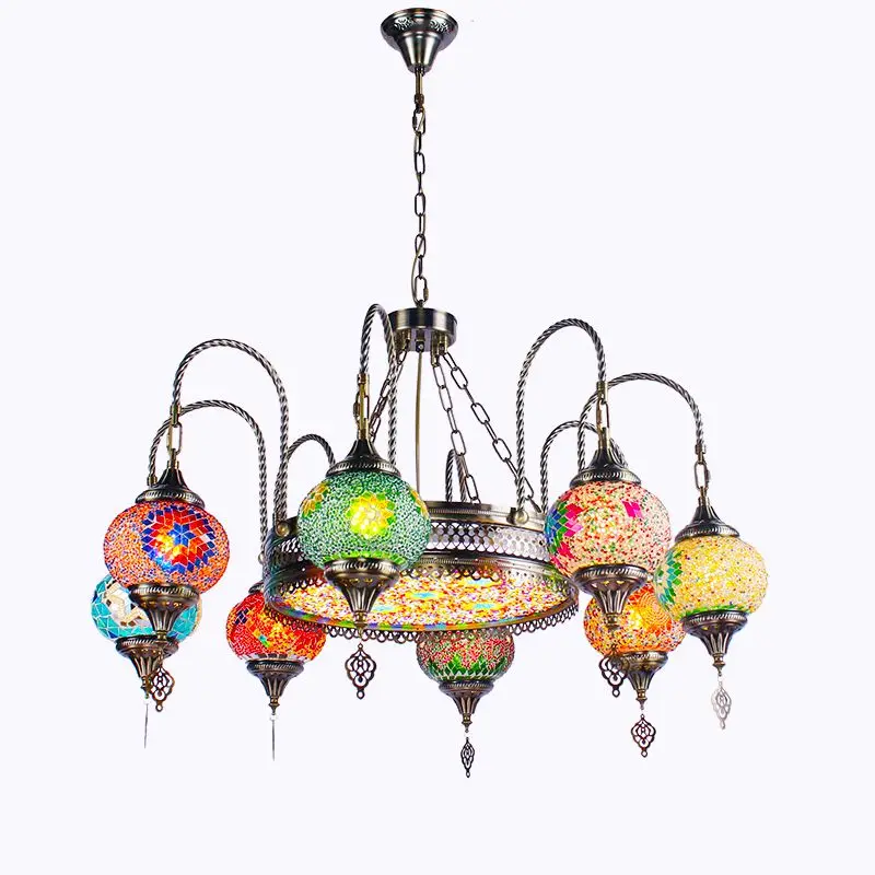 Turkish retro chandelier long tube lamp Mediterranean exotic homestay characteristic restaurant cafe hotel homestay decoration