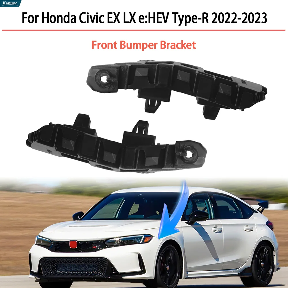 

Front Bumper Bracket Left and Right Pair OEM Replacement Durable Steel For Honda Civic EX LX e:HEV Type-R 2022-2023
