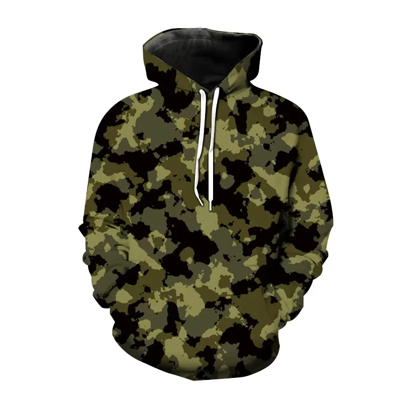 

Men's Hoodie Camouflage Print Sweatshirts Harajuku Hooded Shirt Pullover Casual Y2k Clothes Streetwear Male Top Men's Clothing