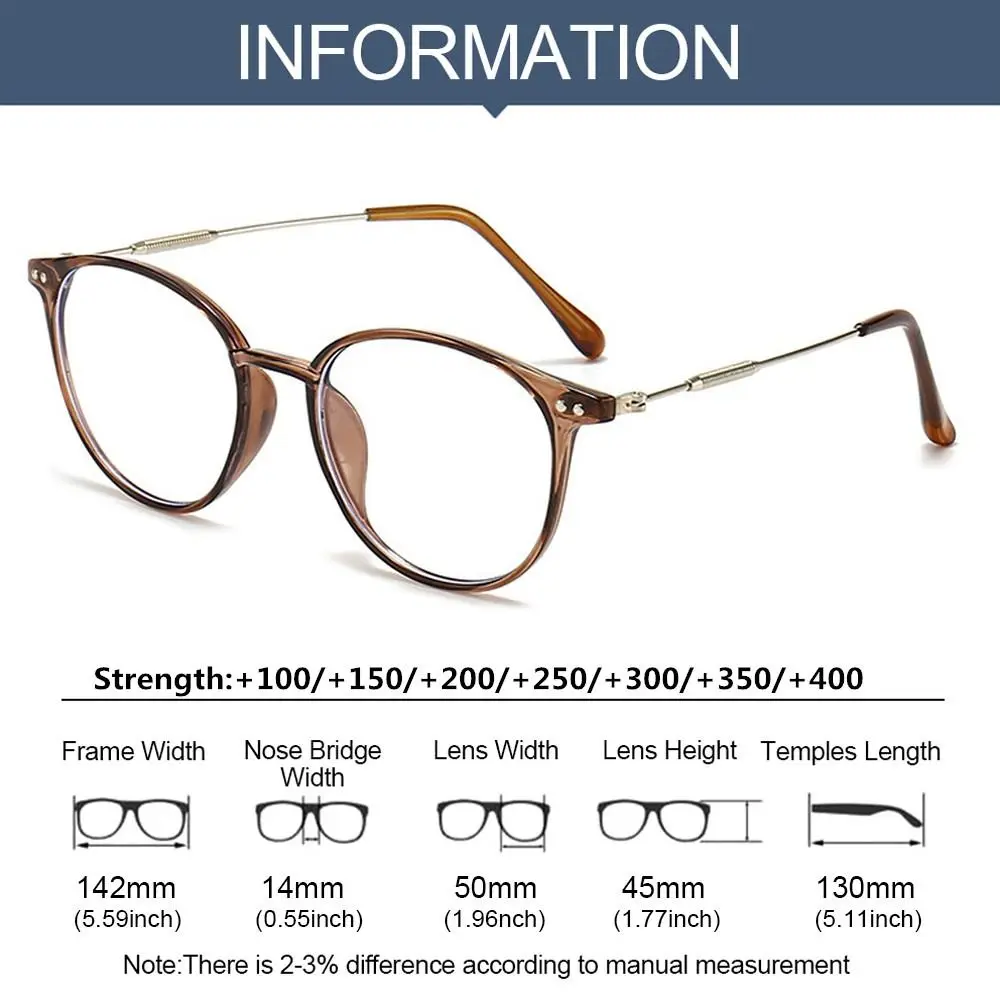 Blue Ray Blocking Anti-Blue Light Reading Glasses Multifocal Eye Protection Round Eyeglasses Ultralight PC