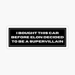 Tesla Bumper I Bought This Car Before 5PCS Stickers for Window Background Decorations Home Decor Bumper Living Room Anime