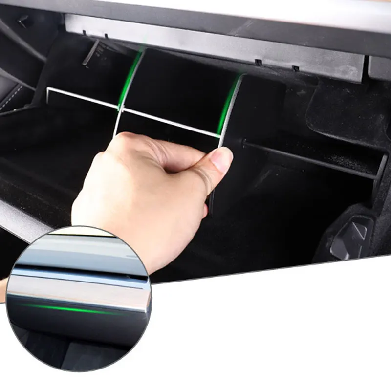Car Glove Box Organizer Compatible with 2016-2021 Tesla Model 3 Model Y Glove Compartment Organizer Center Console Storage Tray