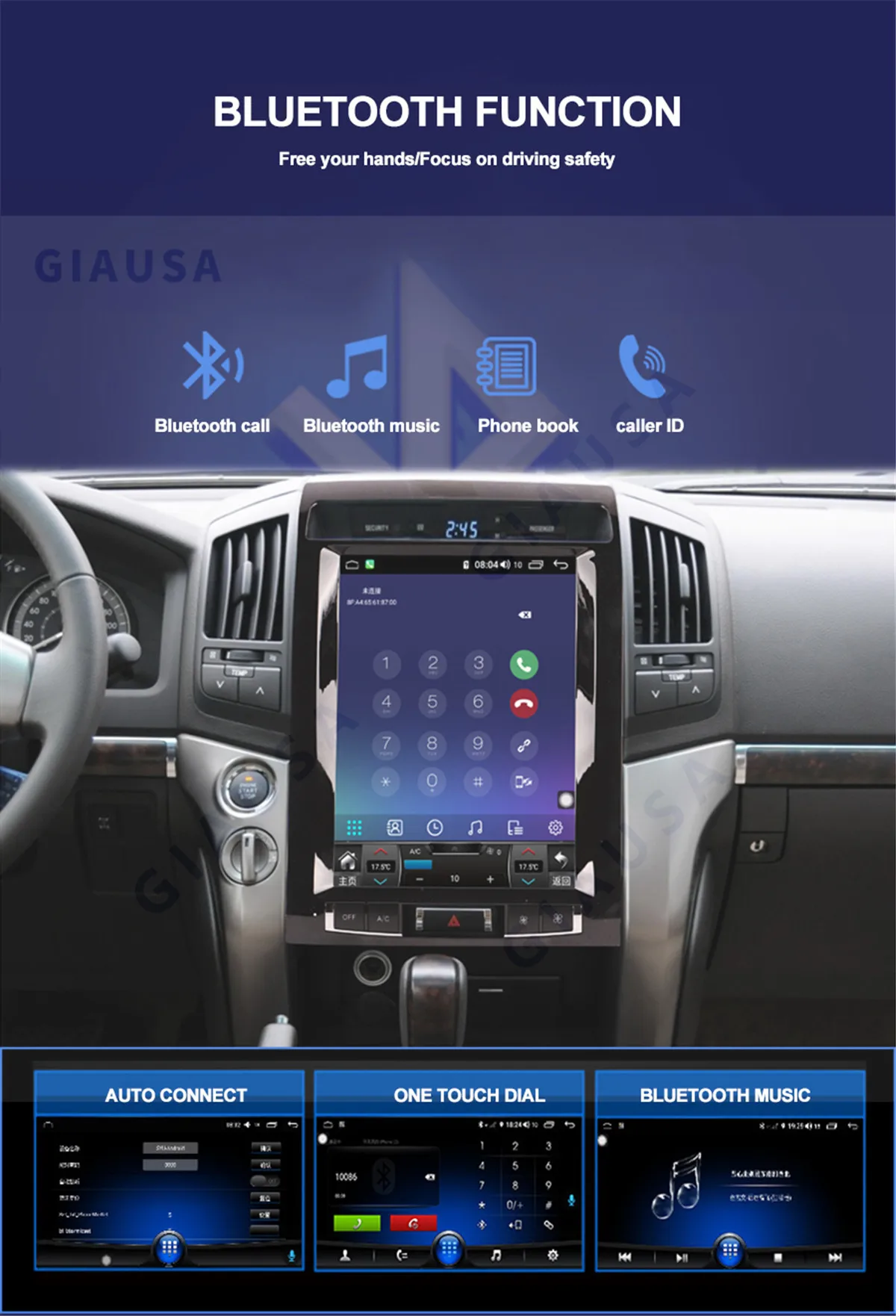 Radio Multimedia para Auto con GPS, Navegación, Video, Pantalla Android, Carplay, para Toyota Land Cruiser GXR 200 LC200 2008-2019