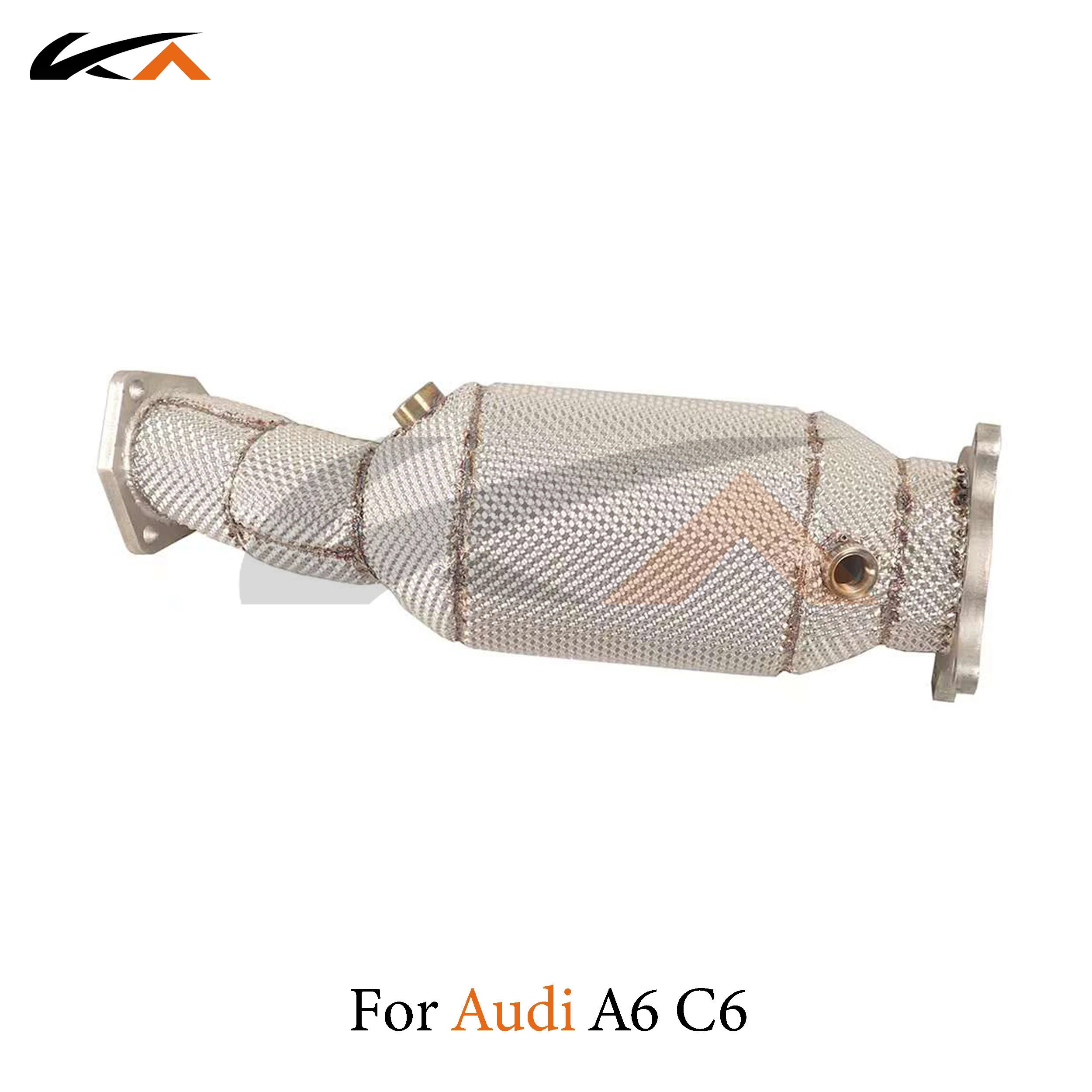 KA Tuning downpipe exhaust stainless steel headers for Audi a6 a7 c6 2.0t performance auto parts heat shield catalysis