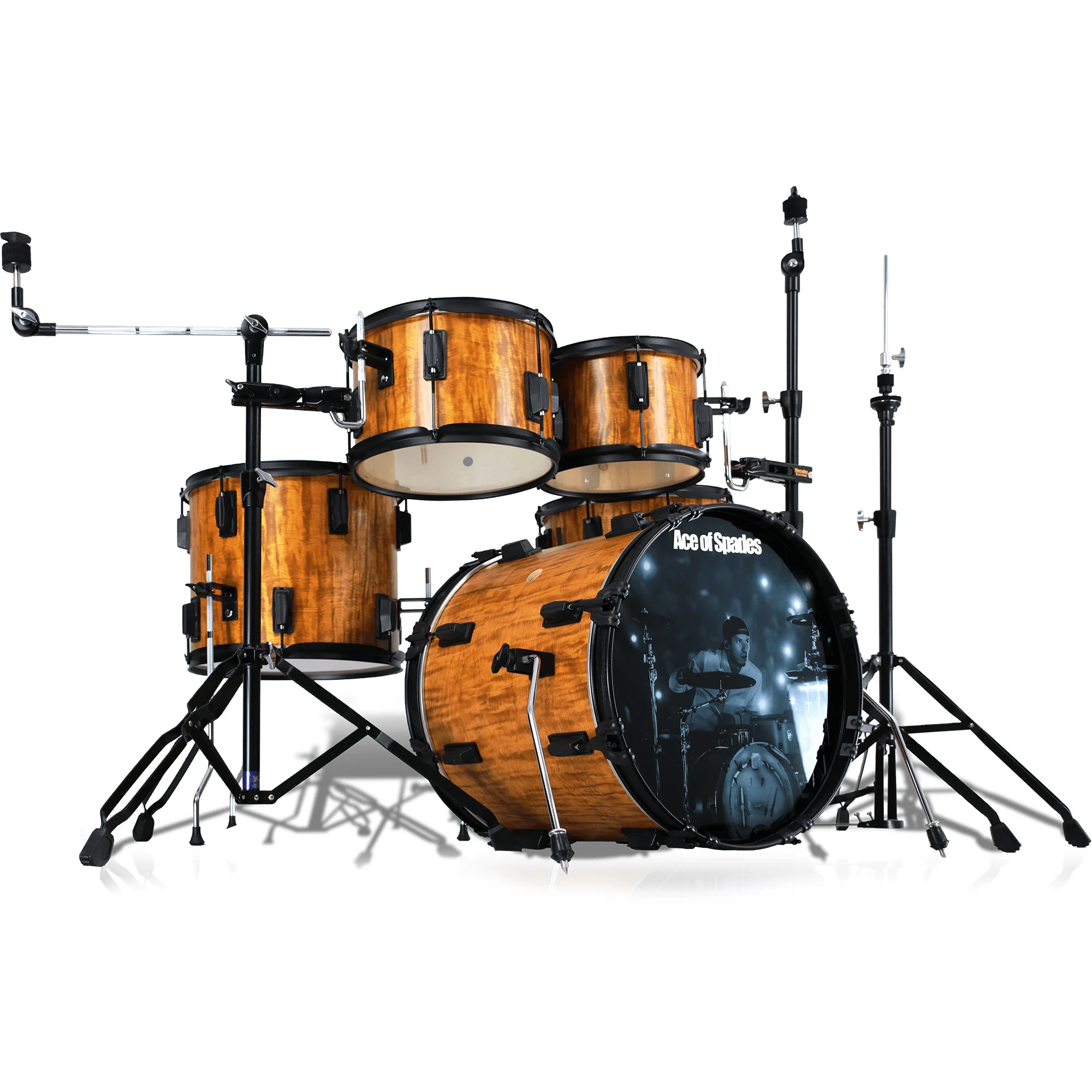 Silent Mute Drum Set Wood Shell Five Colors Percussion Kit With Quick Switch Normal And Mute Modes For Indoor Home Practice