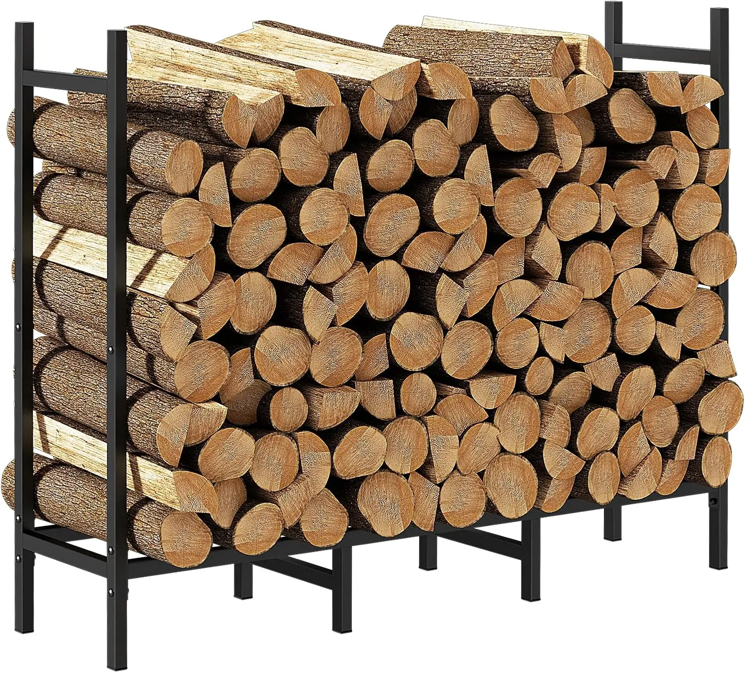 

4FT Heavy Duty Outdoor Firewood Rack Durable Log Storage Shed Firewood Holder for Outdoor Log Storage Fireplace Sets Accessories